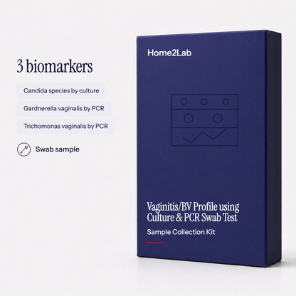 Vaginitis/BV Profile using Culture & PCR Swab Test Home2Lab sample collection kit